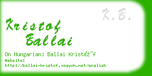 kristof ballai business card